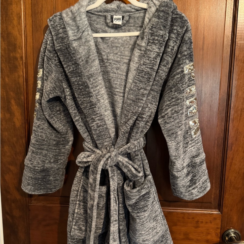 Cozy Gray Hooded Robe